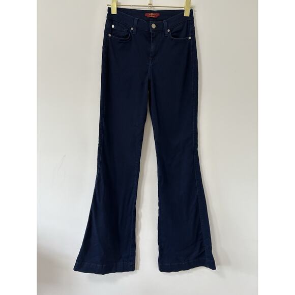 7 For All Mankind Denim - 7 For All Mankind The Low Rise Ginger Flared Wide Leg Jean Size 26 Blue Denim